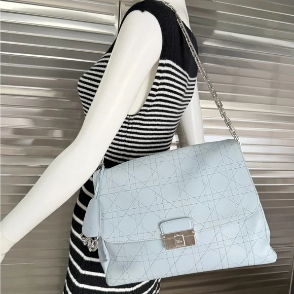 Dior Light Blue Cannage Leather Diorling Shoulder Bag - Picture 15 of 16